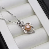 Natural Freshwater Heart Pearl Necklace 925 Sterling Silver Pendant