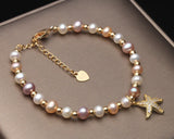 Wedding Real Starfish Freshwater Pearl Bracelet Women Party Gift