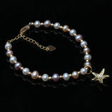 Wedding Real Starfish Freshwater Pearl Bracelet Women Party Gift