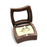 Wood Wedding Ring Bearer Box Walnut with Magnet