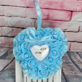 Heart Shape Wedding Ring Bearer Pillow Flowers