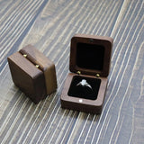 Rustic Mr & Mrs Wedding Ring Box - Engraved Engagement Rings Holder