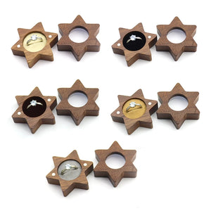 Hexagon Star Shaped Wood Ring Box for Proposal