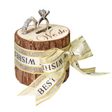 Wedding Ring Box Proposal Lettering Wooden Jewelry Box
