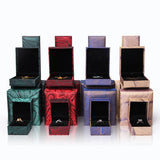 Red Plastic Silk Brocade Wedding Ring Box Jewelry Packaging