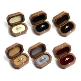 Wedding Ring Box Walnut Pair Ring Storage Octagon-shaped Wooden Box