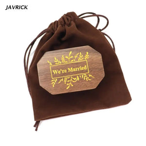 Wedding Ring Box Walnut Ring Storage Packaging We Are Married Wooden Box