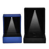 LED Light Wedding Ring Box Jewelry Pendant Holder Organizer Case