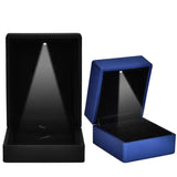 LED Light Wedding Ring Box Jewelry Pendant Holder Organizer Case