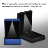 LED Light Wedding Ring Box Jewelry Pendant Holder Organizer Case