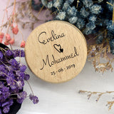Personalized Wedding Ring Case - Name & Date Engraved