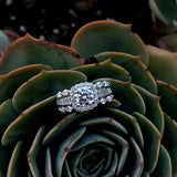 Prong Set Silver Plated Engagement Ring with Clear Cubic Zircon