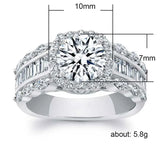 Prong Set Silver Plated Engagement Ring with Clear Cubic Zircon