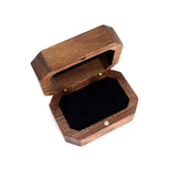 Modern Walnut Wood Wedding Ring Holder Box for Double Ring Ceremony