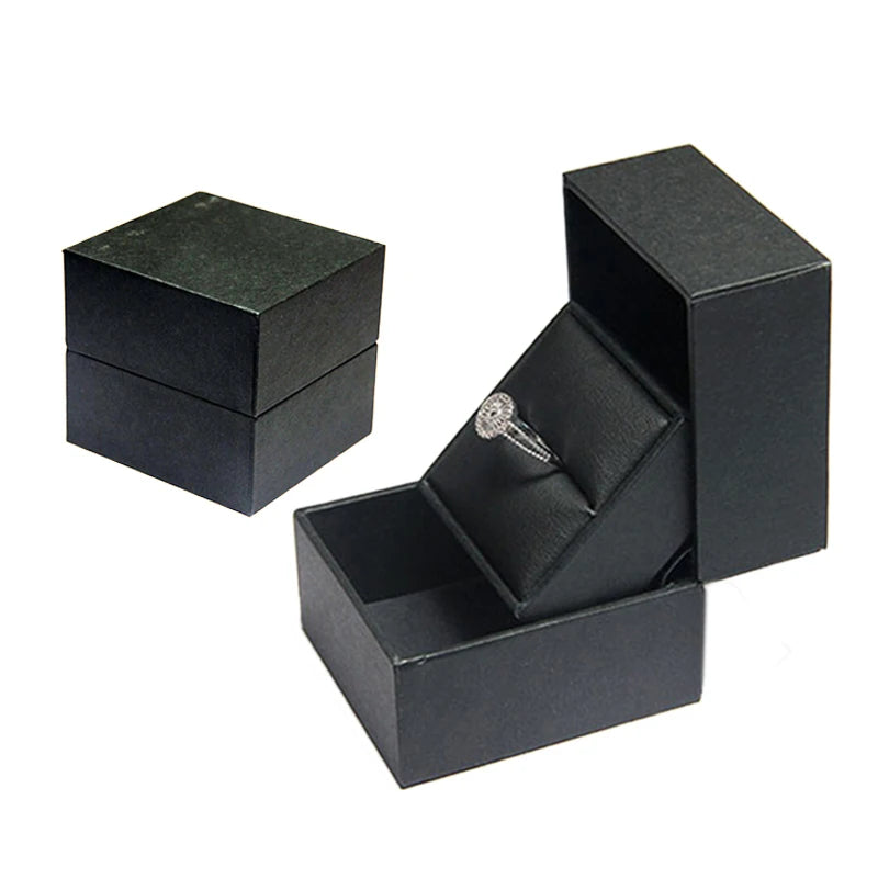 Wedding Ring Jewelry Box PU Leather Gift Proposal