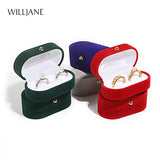 Velvet Wedding Ring Box Engagement Couple Gift Display Case