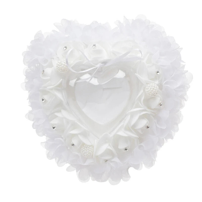 Heart Wedding Ring Pillow Gift Ring Box Pillow Cushion