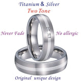 Titanium Wedding Rings Set for Couple His and Her Alliance