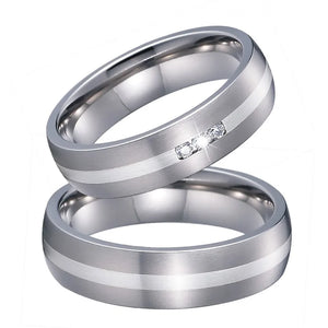 Titanium Wedding Rings Set for Couple His and Her Alliance