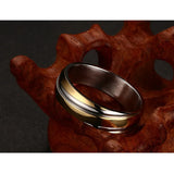 Men's Stainless Steel Wedding Rings 6mm Black/Rose Gold/Gold