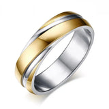 Men's Stainless Steel Wedding Rings 6mm Black/Rose Gold/Gold