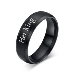 Stainless Steel Wedding Rings His Queen Her King