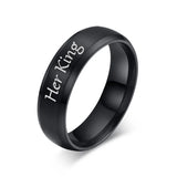 Stainless Steel Wedding Rings His Queen Her King