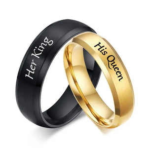 Stainless Steel Wedding Rings His Queen Her King