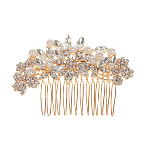 Wedding Rose Crystal Peals Hair Combs Bridal Clips Accessories