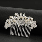 Wedding Rose Crystal Peals Hair Combs Bridal Clips Accessories