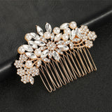 Wedding Rose Crystal Peals Hair Combs Bridal Clips Accessories