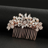 Wedding Rose Crystal Peals Hair Combs Bridal Clips Accessories