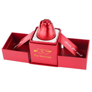 Wedding Rose Ring Box Jewelry Display Storage Case Velvet Lining