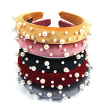 Pearl Headband Velvet Hairwear Party Accessories Winter Jewelry