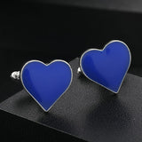 Heart Shaped Cufflinks Men Suit Wedding Jewelry
