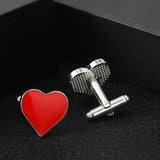 Heart Shaped Cufflinks Men Suit Wedding Jewelry