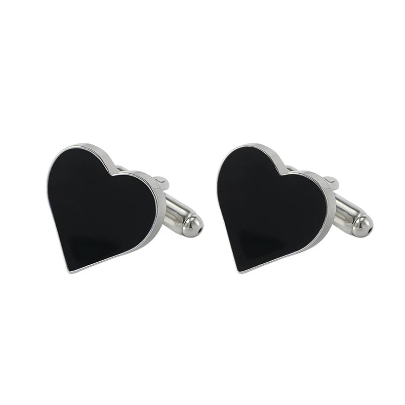 Heart Shaped Cufflinks Men Suit Wedding Jewelry