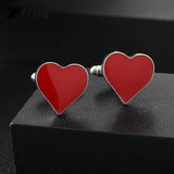 Heart Shaped Cufflinks Men Suit Wedding Jewelry