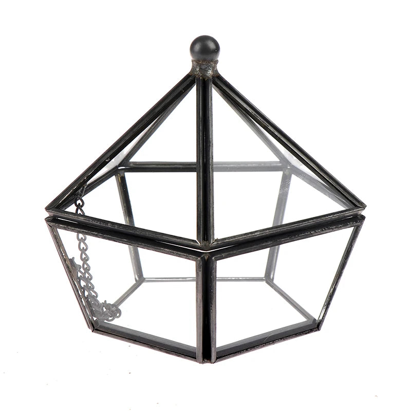 Glass Terrarium Wedding Ring Box with Greenery