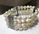 3 Rows Baroque Pearl Bracelet Natural Freshwater Pearl Jewelry