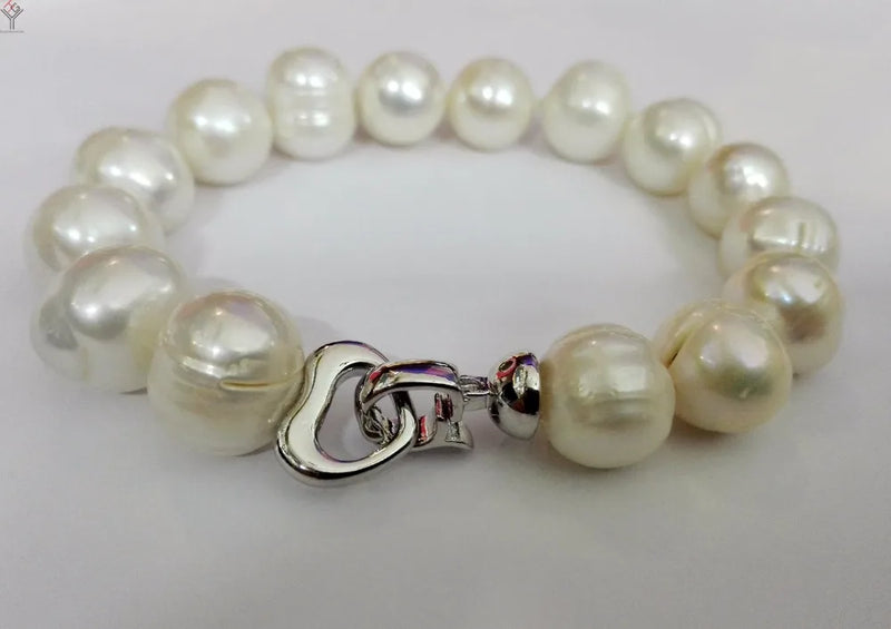 Baroque Pearl Bracelet Heart Clasp Natural Freshwater Pearl Bracelet