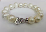 Baroque Pearl Bracelet Heart Clasp Natural Freshwater Pearl Bracelet