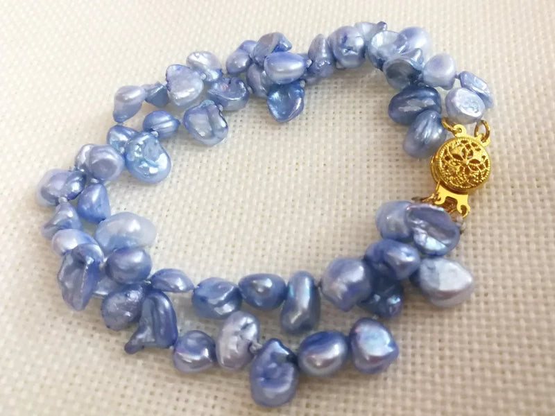 2 Strand Pearl Bracelet 10mm Bright Natural Freshwater Pearl Bracelet