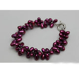 Wedding Woman Pearl Bracelet 10mm Deep Purple Baroque Freshwater Pearl