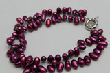 Wedding Woman Pearl Bracelet 10mm Deep Purple Baroque Freshwater Pearl