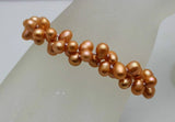 Orange Baroque Pearl 2 Strand Bracelet 10mm Natural Freshwater Pearl