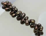 Brown Baroque Pearl Bracelet 2 Strand 10mm