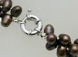 Brown Baroque Pearl Bracelet 2 Strand 10mm