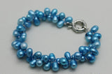 Wedding Pearl Bracelet 2 Strand 10mm Light Natural Freshwater Pearl