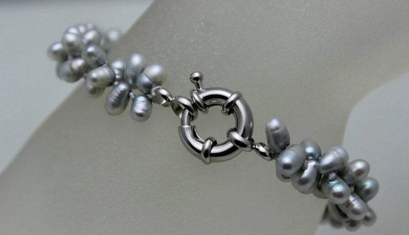 Gray Baroque Pearl 2 Strand Bracelet